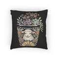 Planted In Gods Word (Lamb) Woven Pillow — Botanical Succulent Decorative Cushion