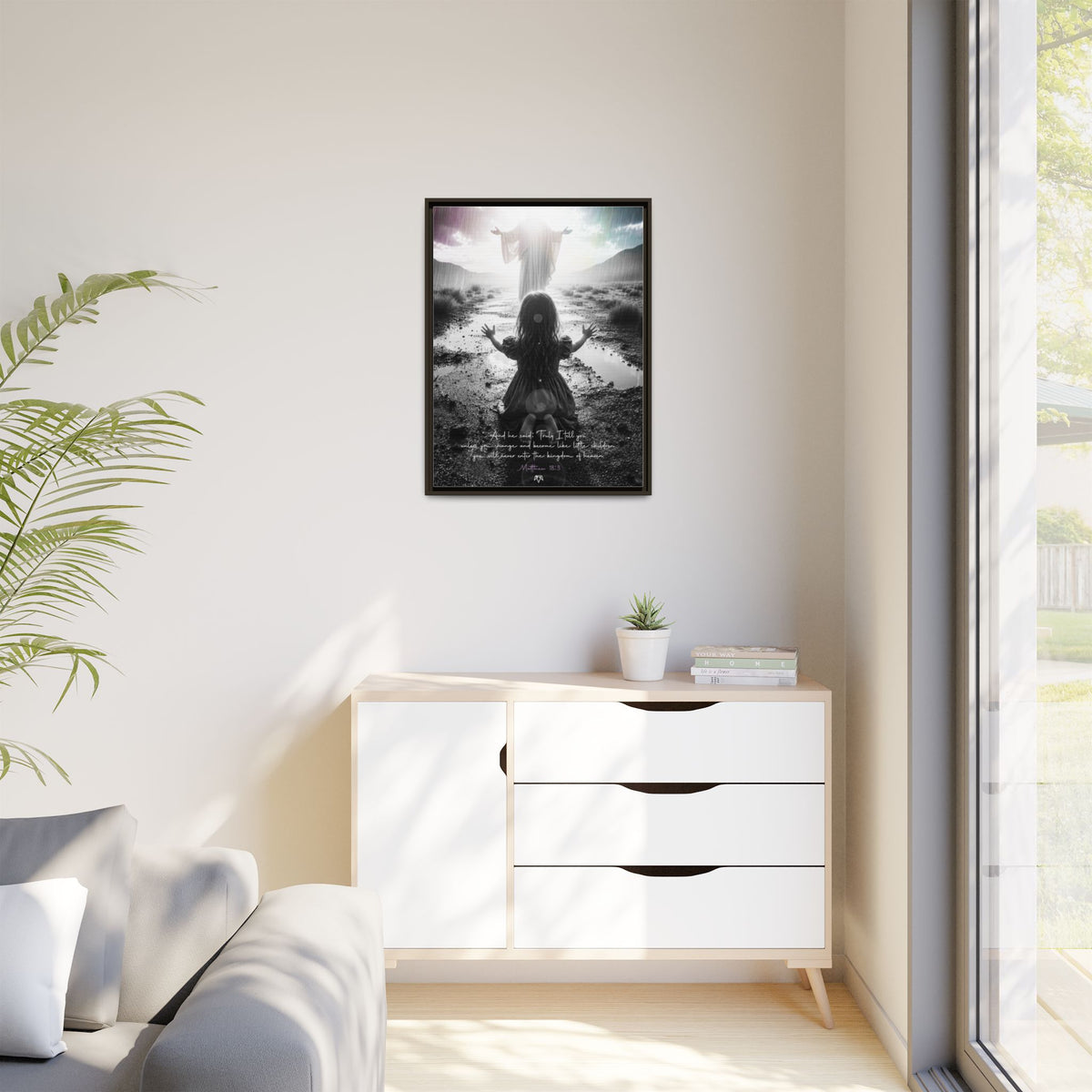As a child (Matthew 18:3) - Framed Matte Canvas