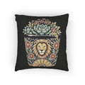 Planted In Gods Word (Lion) Woven Pillow — Botanical Succulent Decorative Cushion