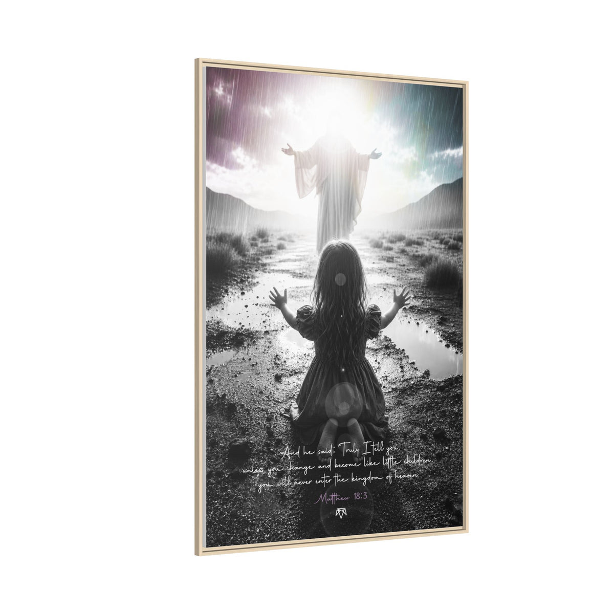 As a child (Matthew 18:3) - Framed Matte Canvas