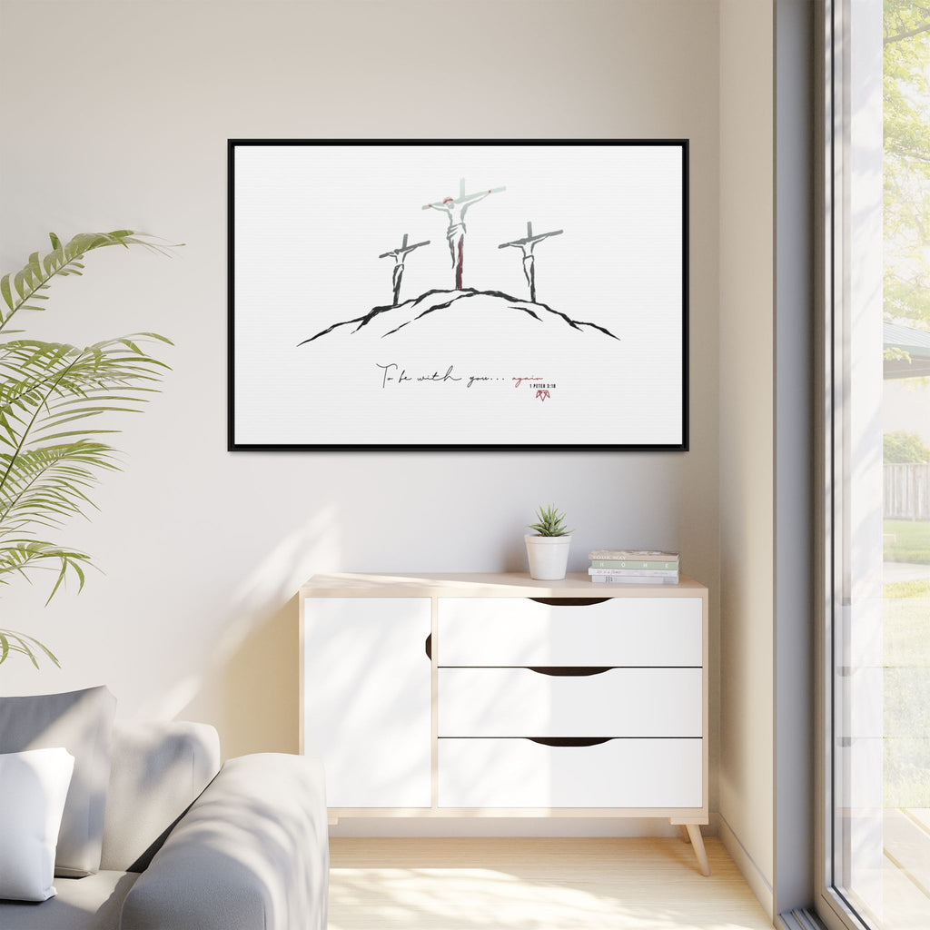 Again (1 Peter 3:18) - Framed Matte Canvas