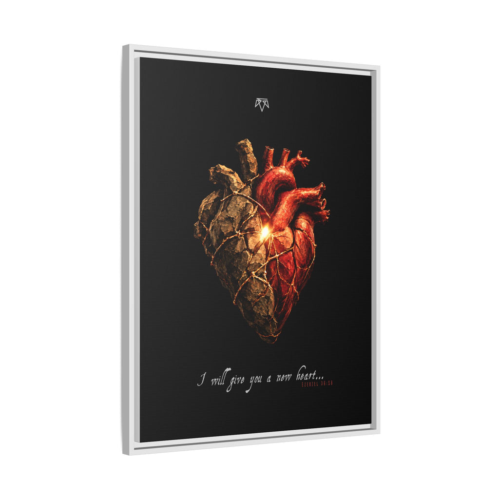 A New Heart (Ezekiel 36:26) - Framed Matte Canvas