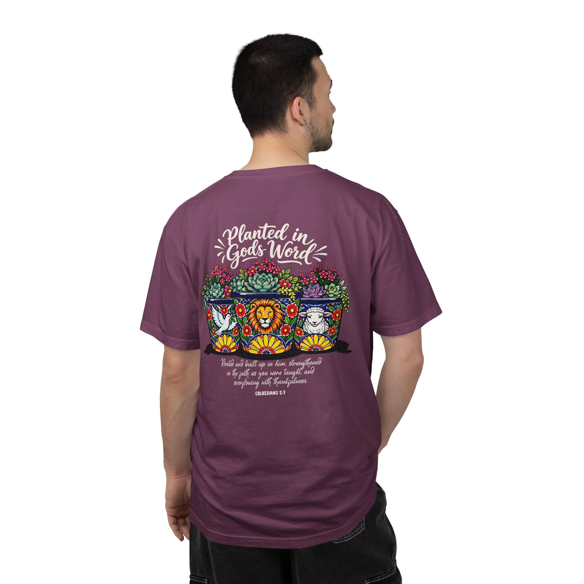 Planted in God's Word T-Shirt — Floral Planter Bible Verse Tee