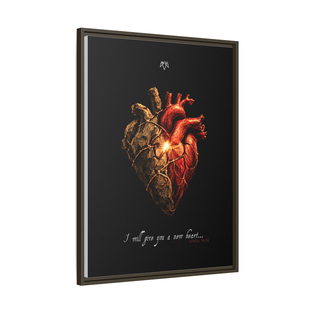 A New Heart (Ezekiel 36:26) - Framed Matte Canvas