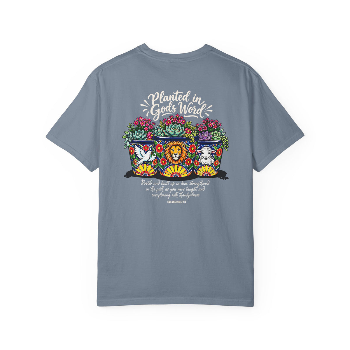 Planted in God's Word T-Shirt — Floral Planter Bible Verse Tee