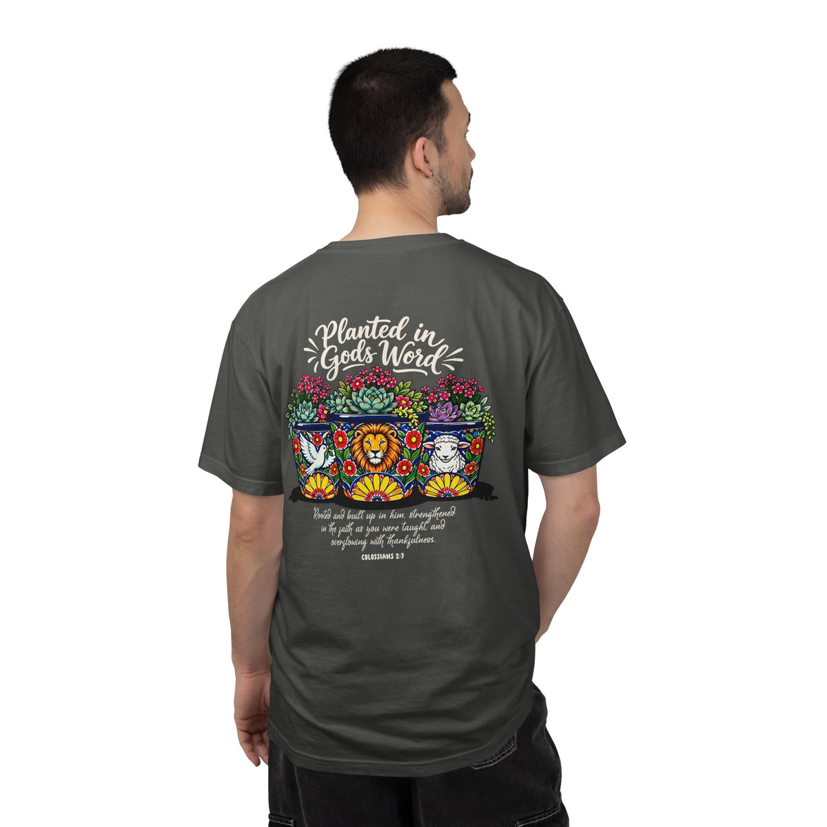 Planted in God's Word T-Shirt — Floral Planter Bible Verse Tee