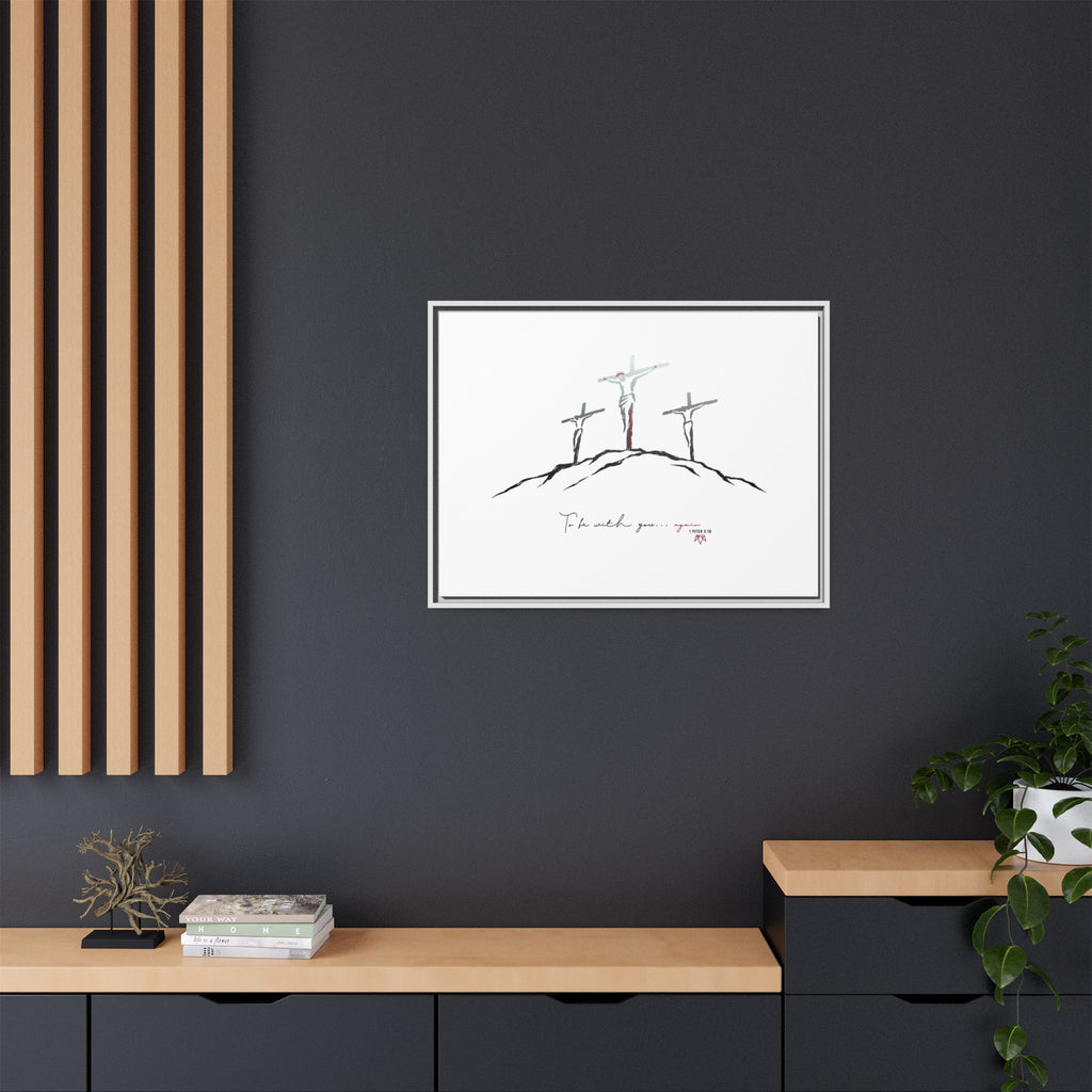 Again (1 Peter 3:18) - Framed Matte Canvas
