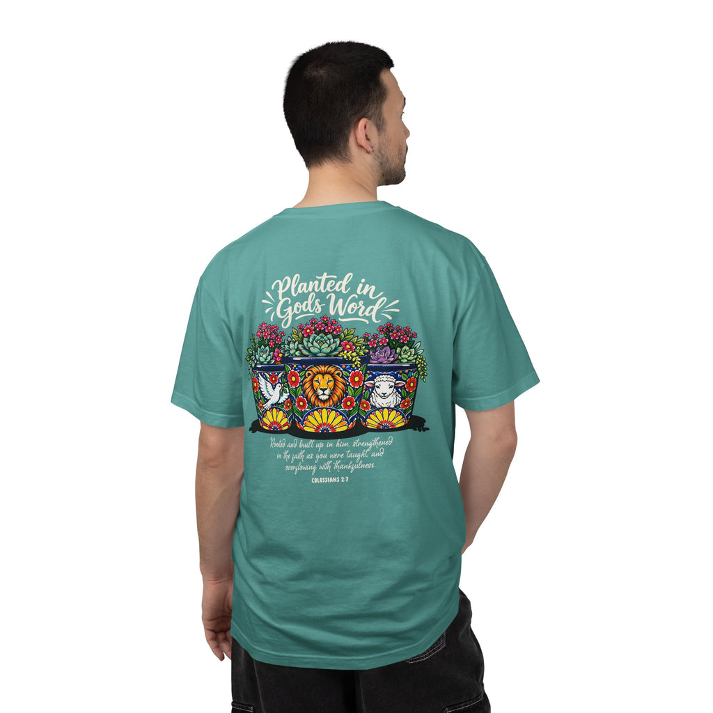 Planted in God's Word T-Shirt — Floral Planter Bible Verse Tee