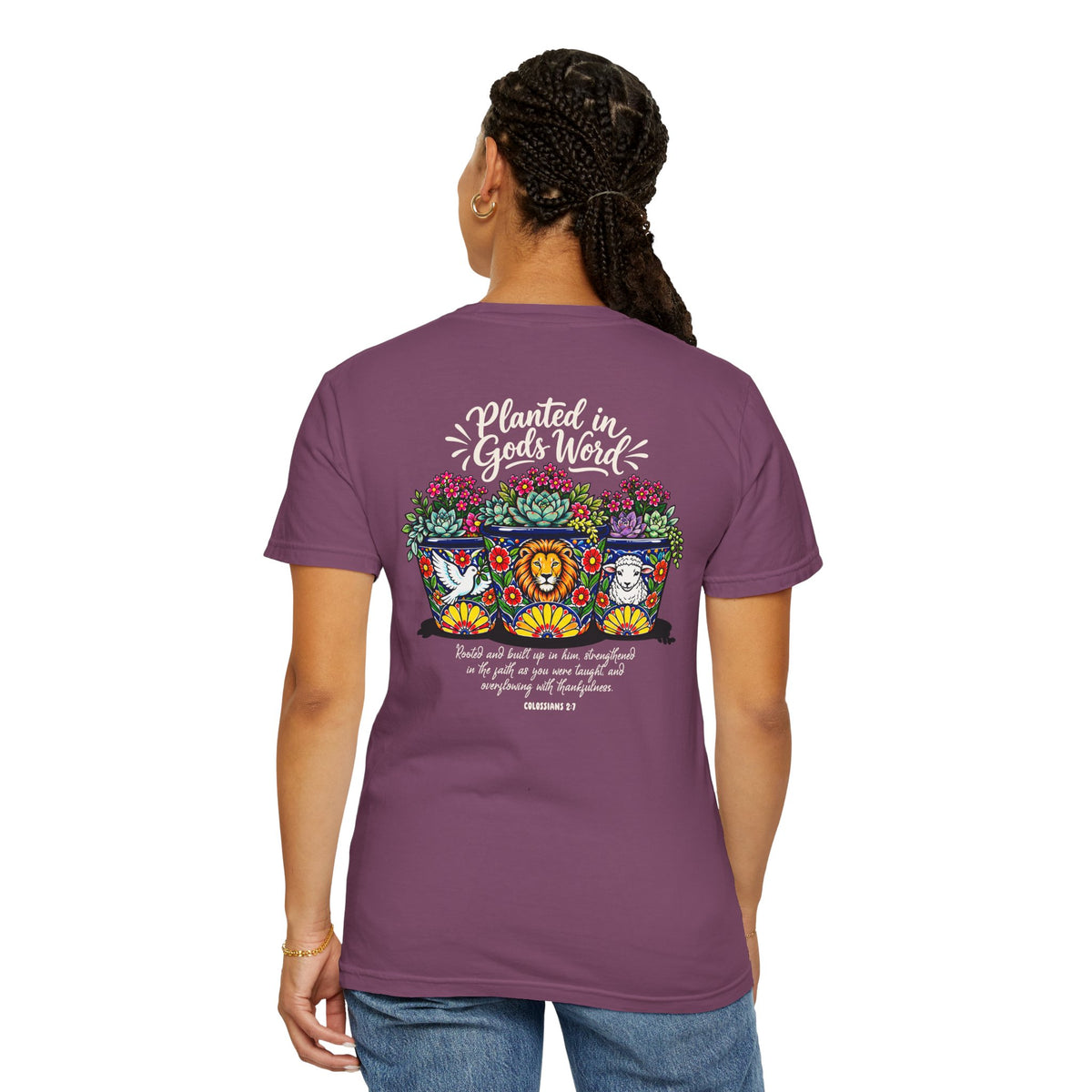 Planted in God's Word T-Shirt — Floral Planter Bible Verse Tee