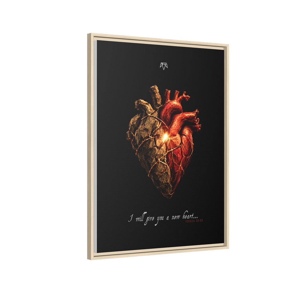 A New Heart (Ezekiel 36:26) - Framed Matte Canvas