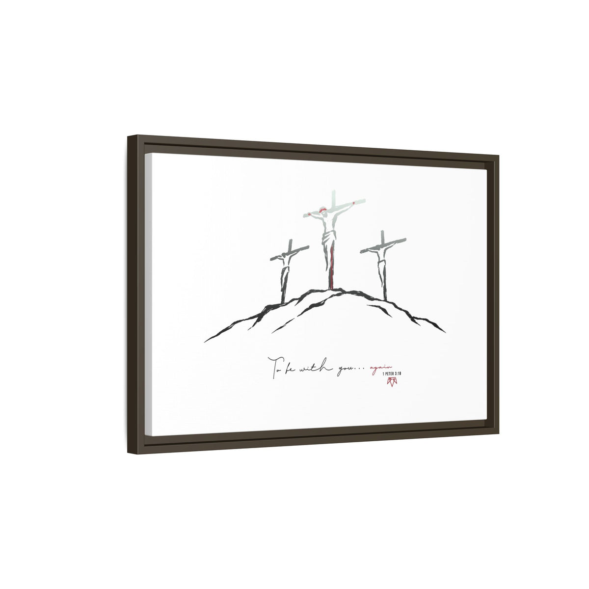 Again (1 Peter 3:18) - Framed Matte Canvas
