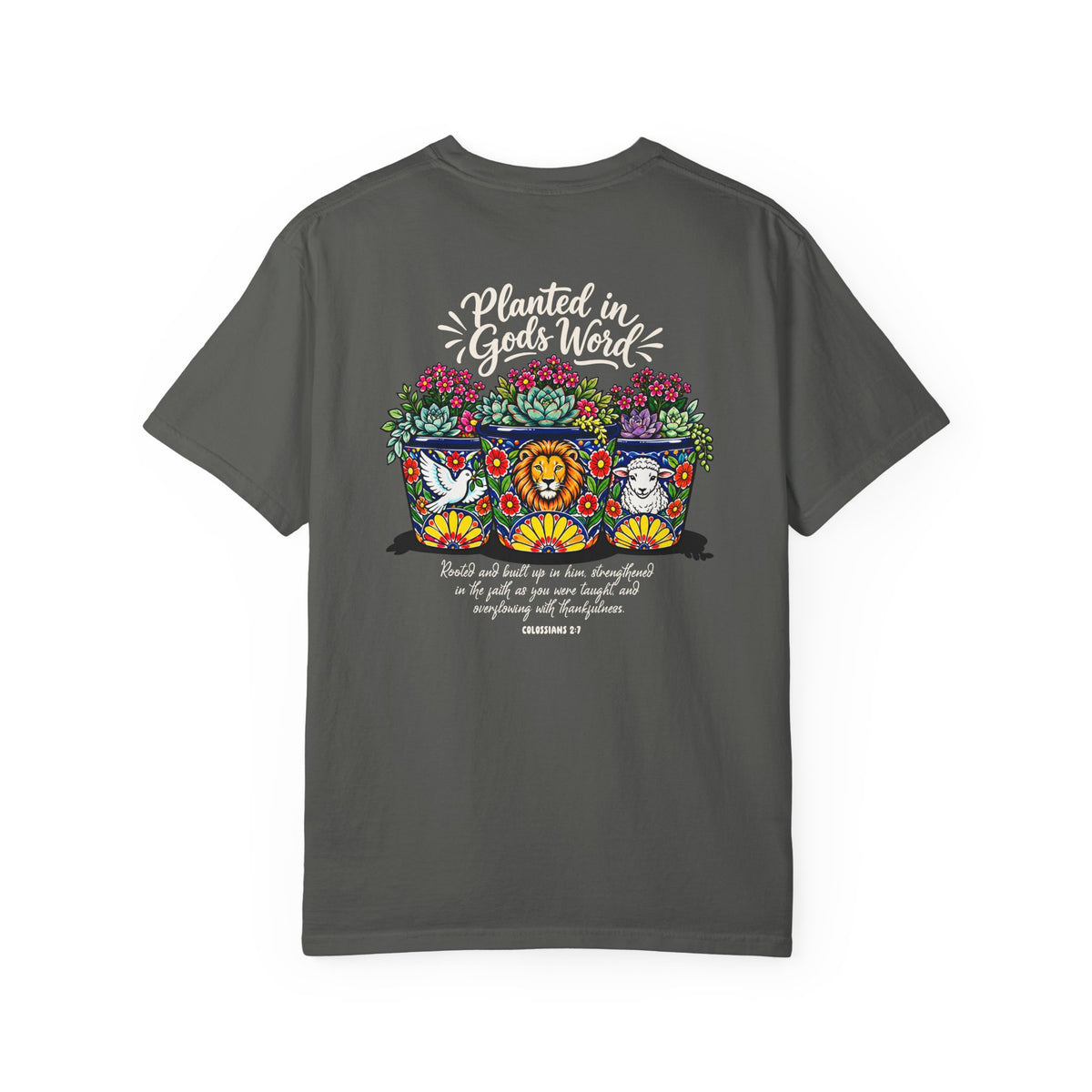 Planted in God's Word T-Shirt — Floral Planter Bible Verse Tee