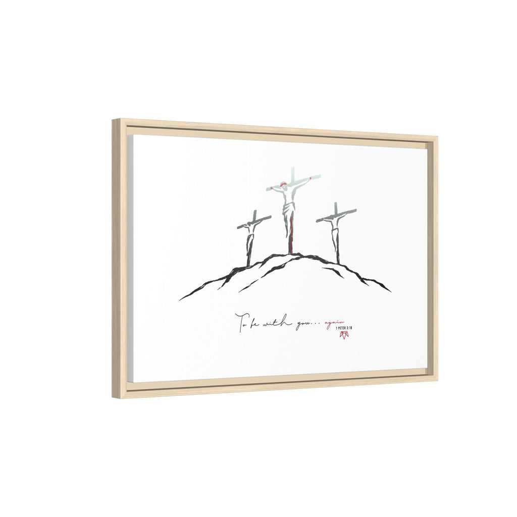 Again (1 Peter 3:18) - Framed Matte Canvas
