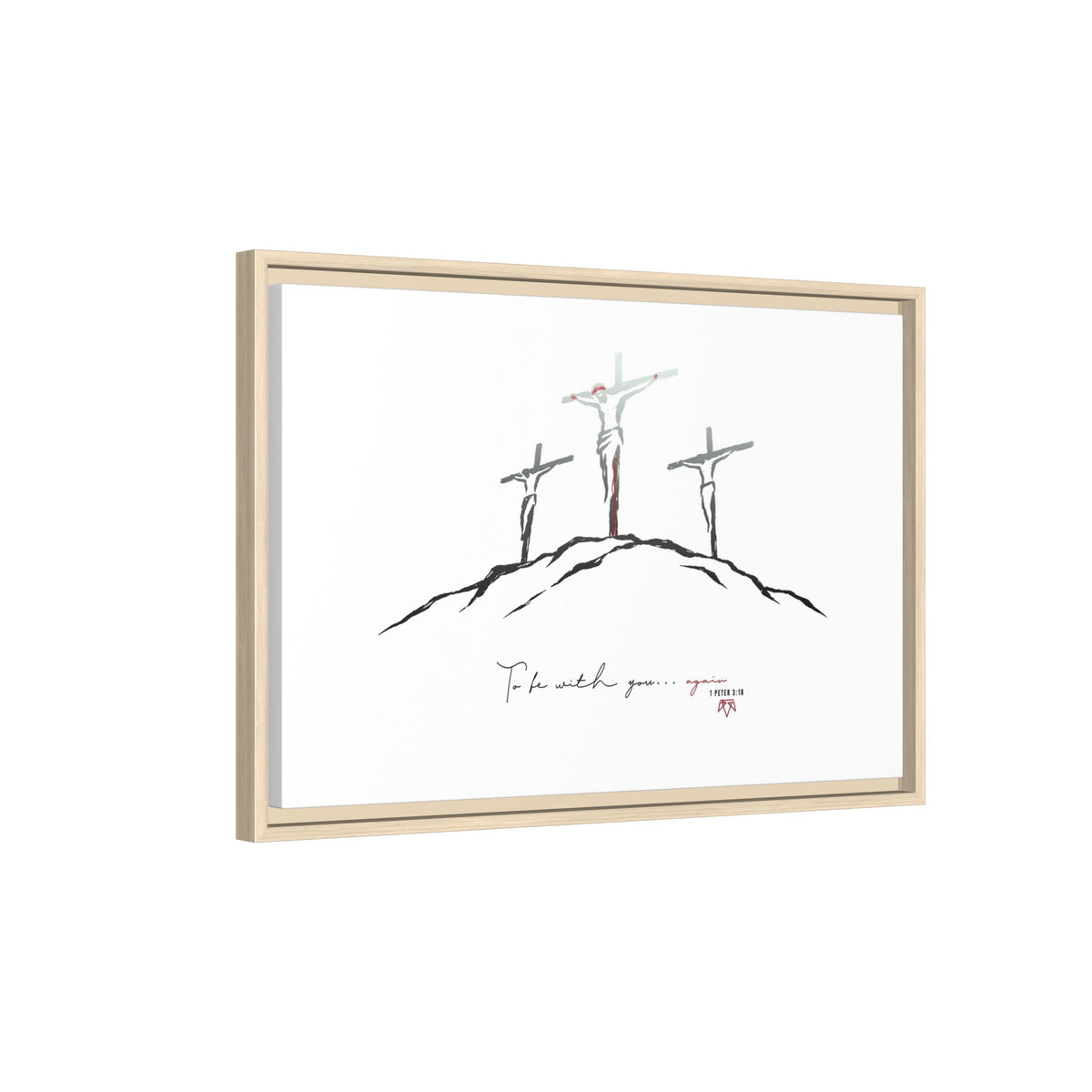 Again (1 Peter 3:18) - Framed Matte Canvas
