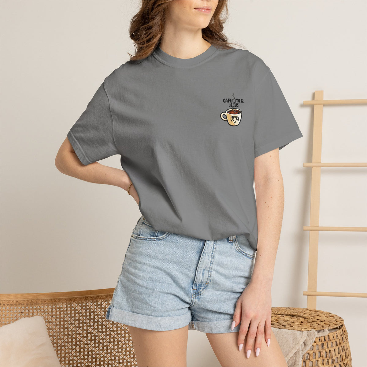 Cafecito & Jesus  — Comfort Colors T Shirt