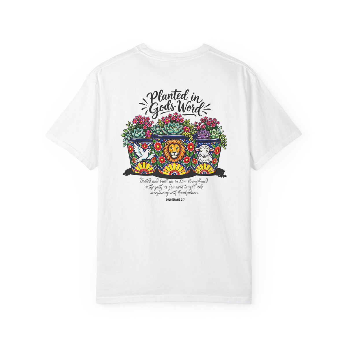 Planted in God's Word T-Shirt — Floral Planter Bible Verse Tee