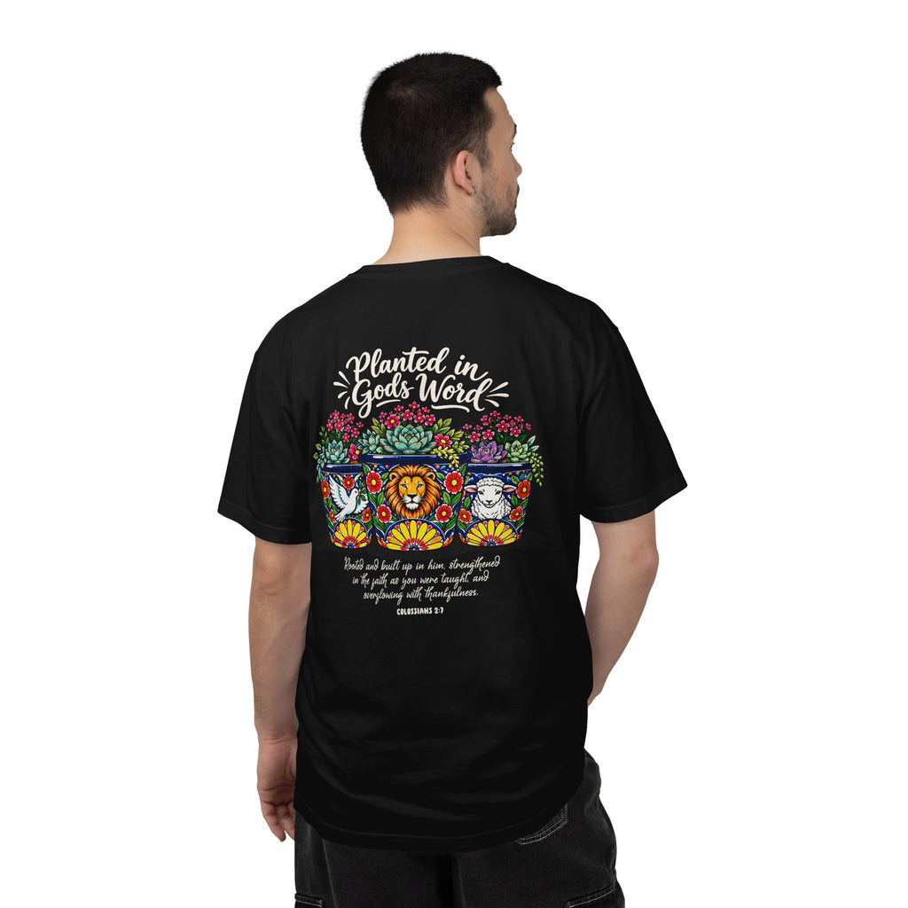 Planted in God's Word T-Shirt — Floral Planter Bible Verse Tee