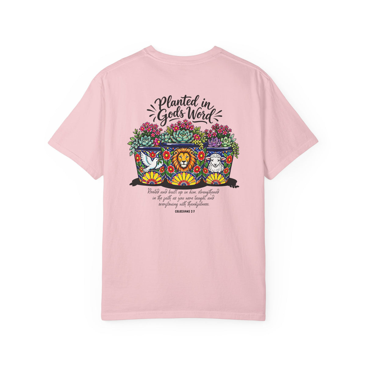 Planted in God's Word T-Shirt — Floral Planter Bible Verse Tee