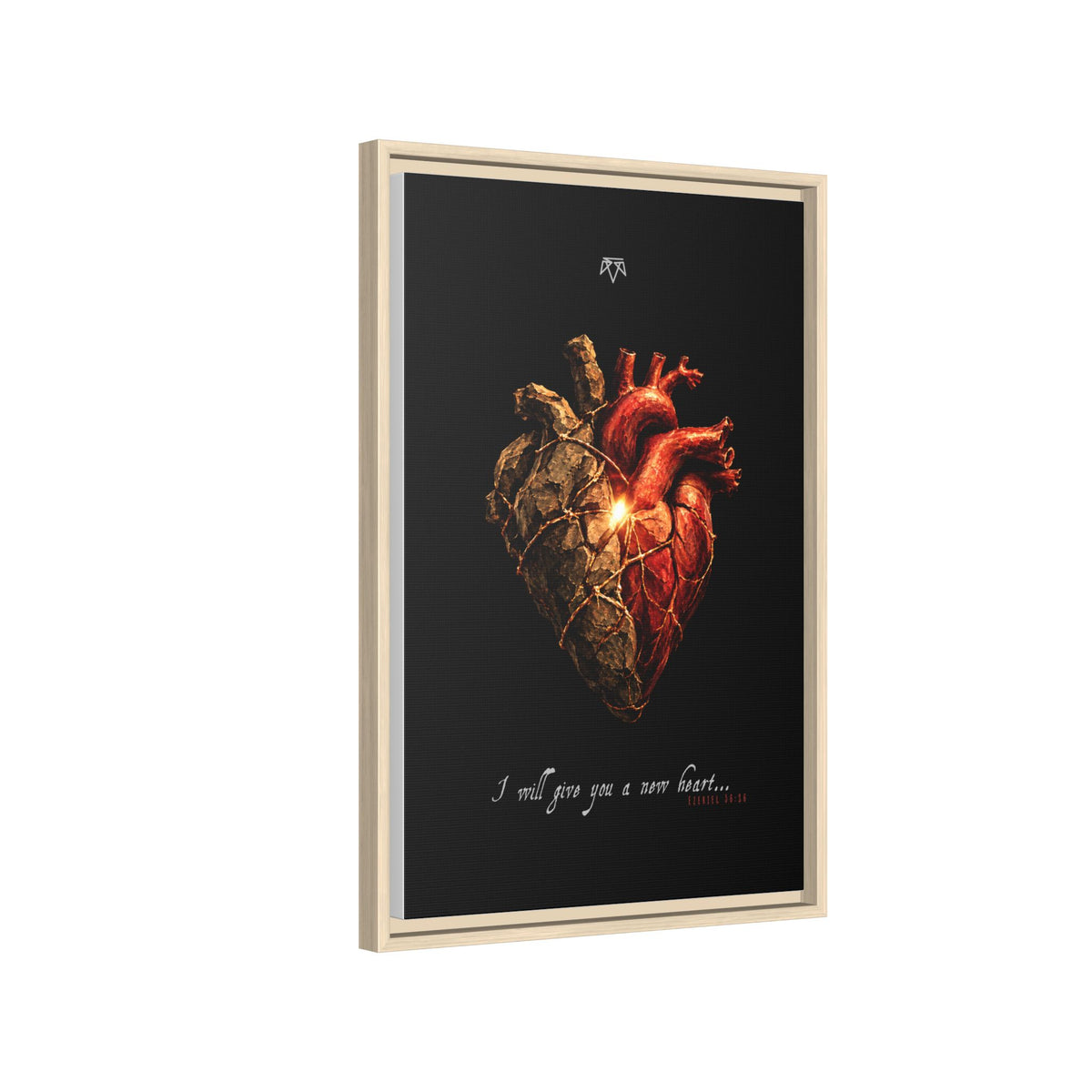 A New Heart (Ezekiel 36:26) - Framed Matte Canvas