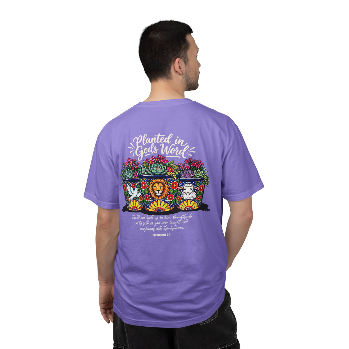 Planted in God's Word T-Shirt — Floral Planter Bible Verse Tee