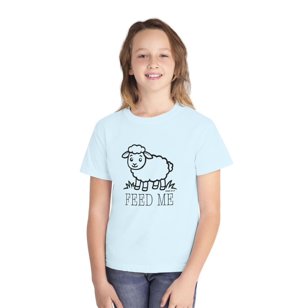 Kids Sheep 'Feed Me' Tee - Cute Farm Animal Graphic Youth T-Shirt
