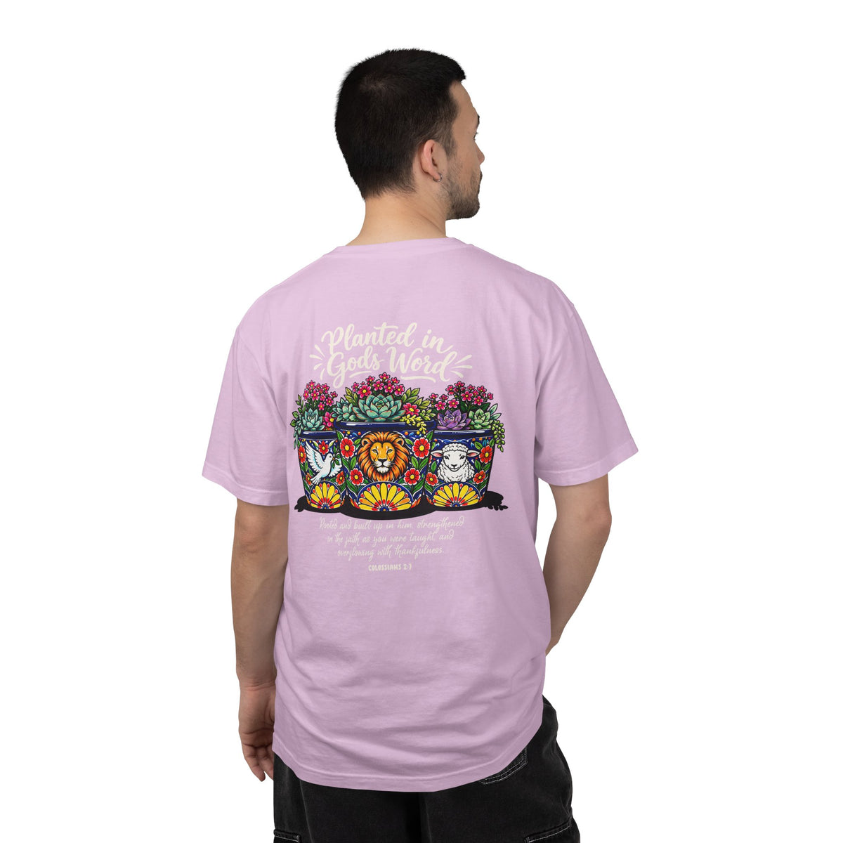 Planted in God's Word T-Shirt — Floral Planter Bible Verse Tee