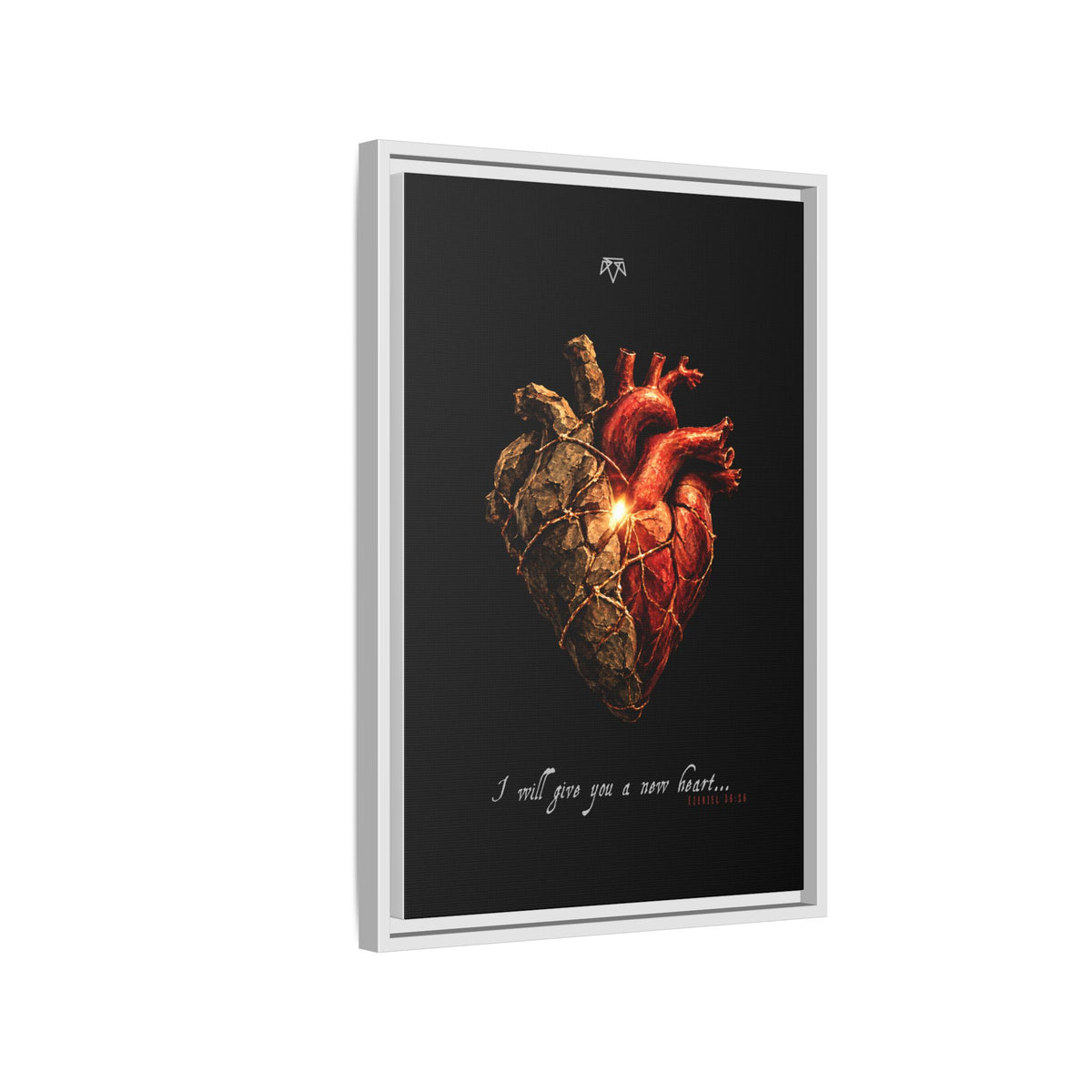 A New Heart (Ezekiel 36:26) - Framed Matte Canvas