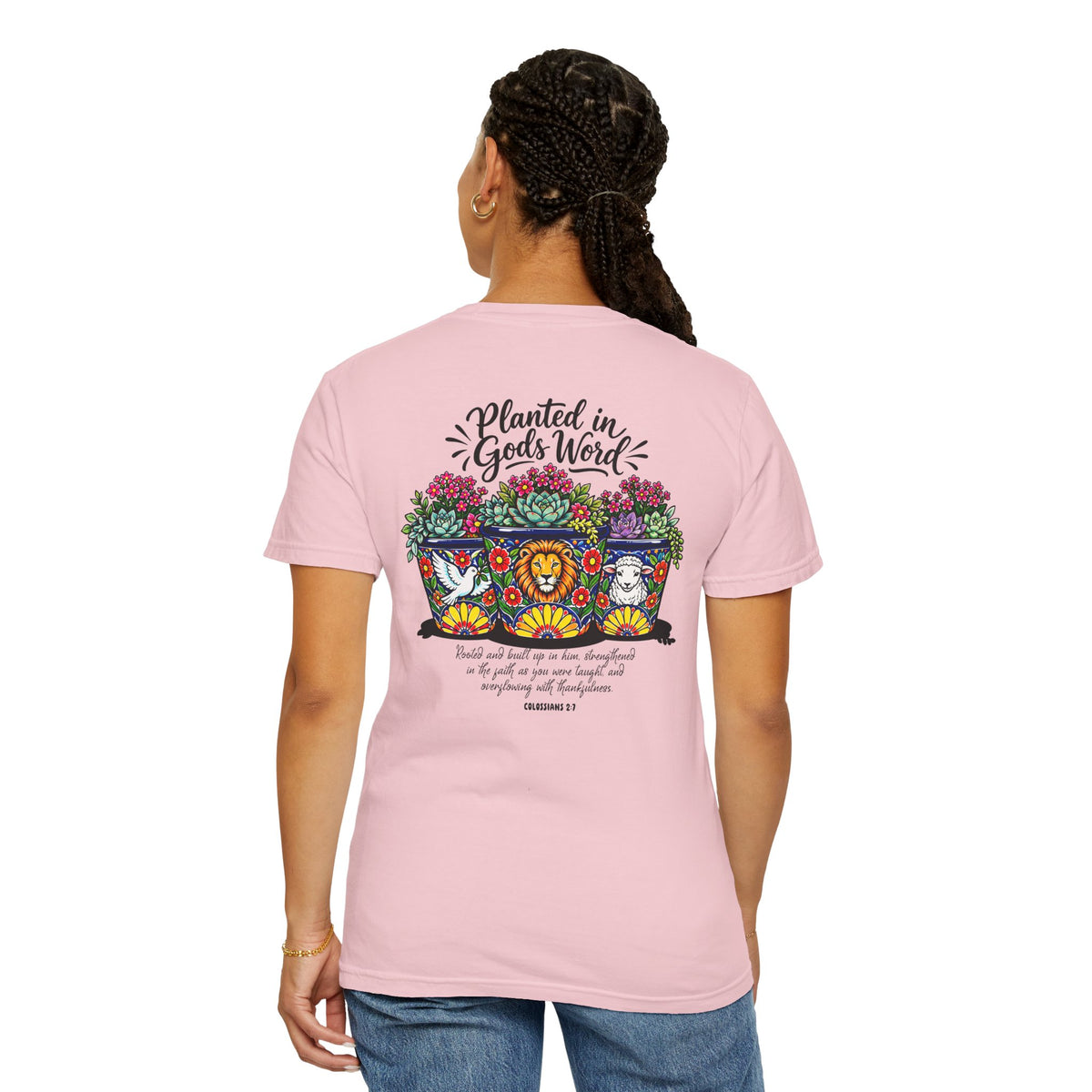 Planted in God's Word T-Shirt — Floral Planter Bible Verse Tee