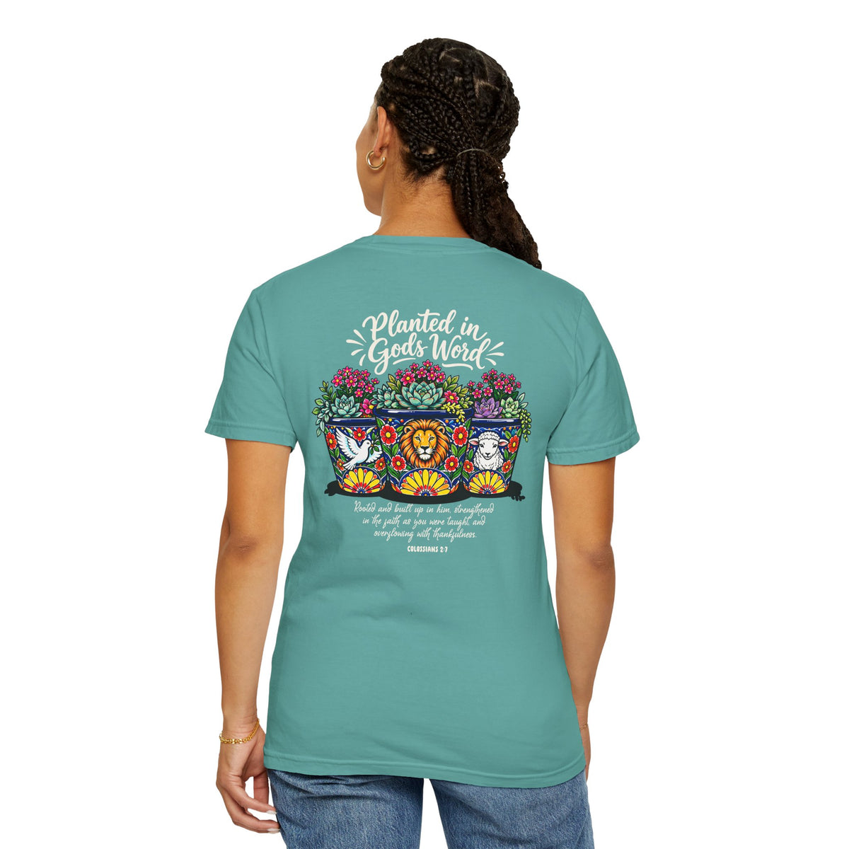 Planted in God's Word T-Shirt — Floral Planter Bible Verse Tee