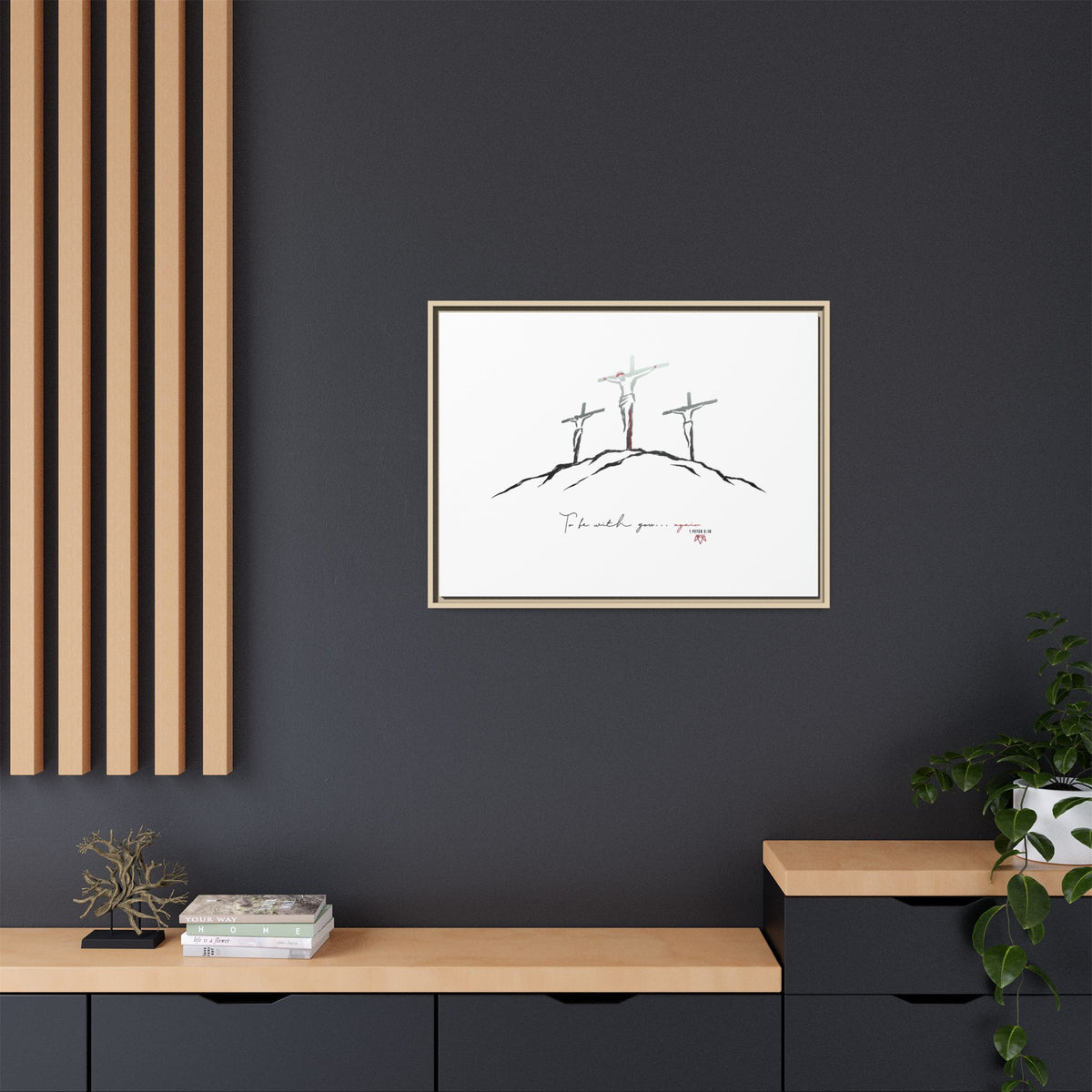 Again (1 Peter 3:18) - Framed Matte Canvas