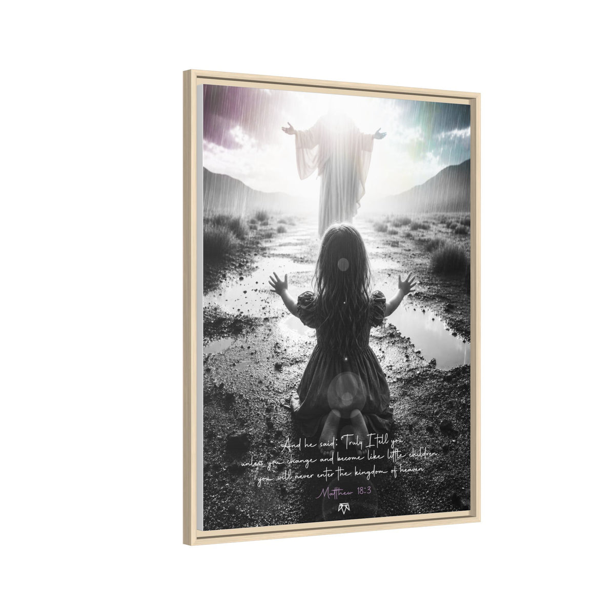 As a child (Matthew 18:3) - Framed Matte Canvas