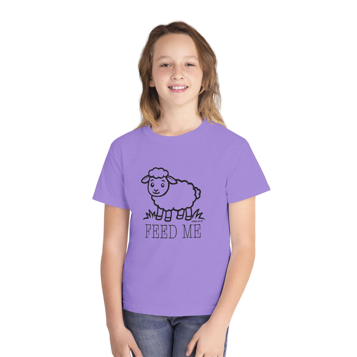 Kids Sheep 'Feed Me' Tee - Cute Farm Animal Graphic Youth T-Shirt