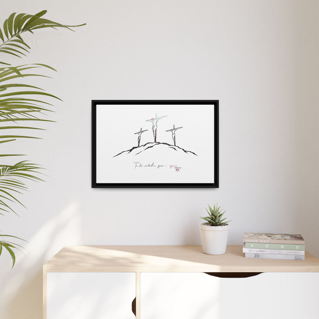 Again (1 Peter 3:18) - Framed Matte Canvas