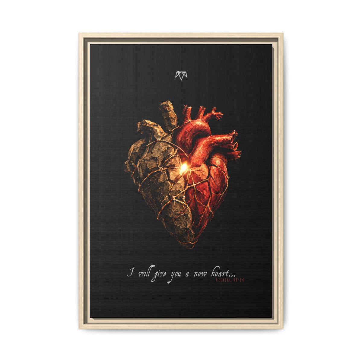 A New Heart (Ezekiel 36:26) - Framed Matte Canvas