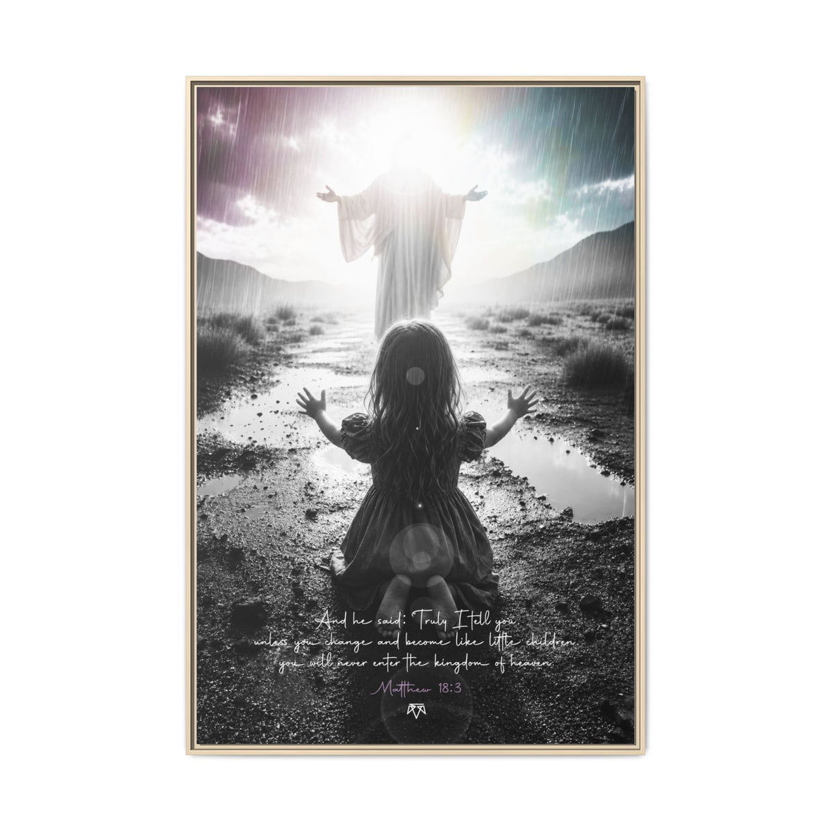 As a child (Matthew 18:3) - Framed Matte Canvas