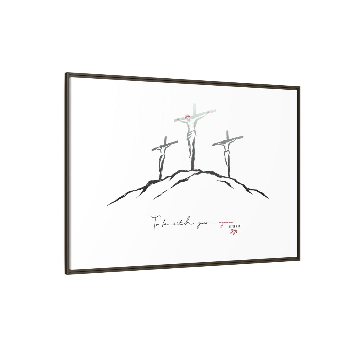 Again (1 Peter 3:18) - Framed Matte Canvas