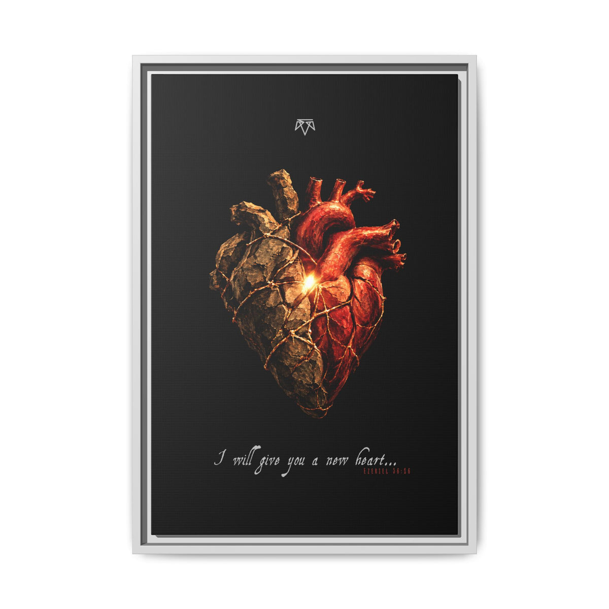 A New Heart (Ezekiel 36:26) - Framed Matte Canvas