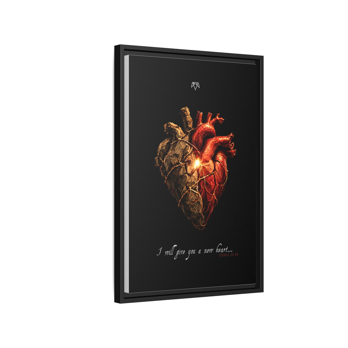 A New Heart (Ezekiel 36:26) - Framed Matte Canvas