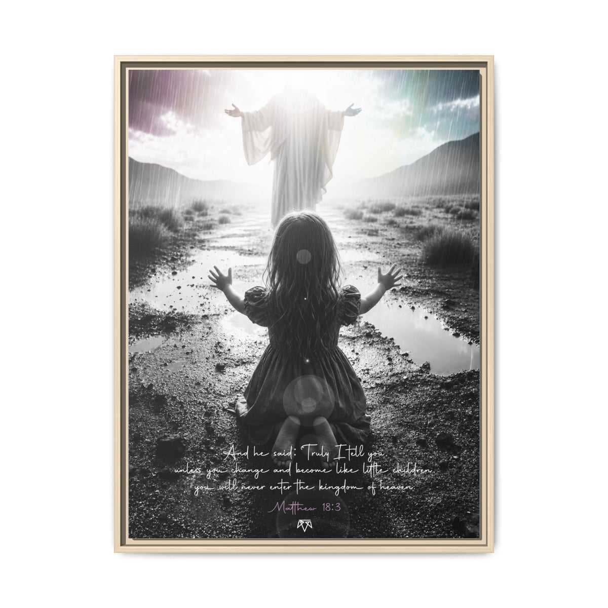 As a child (Matthew 18:3) - Framed Matte Canvas