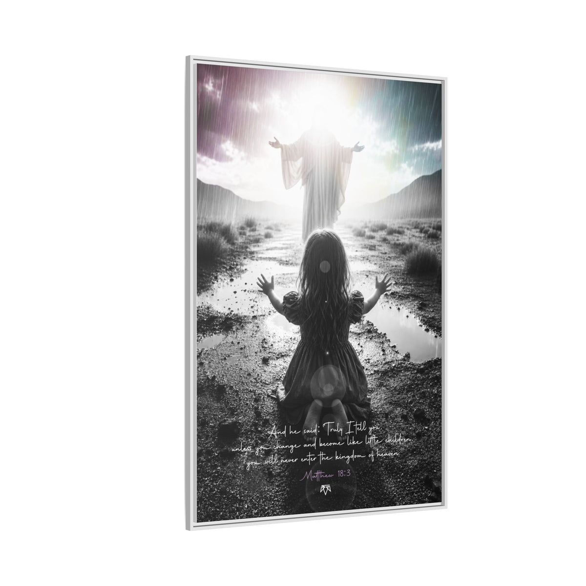 As a child (Matthew 18:3) - Framed Matte Canvas
