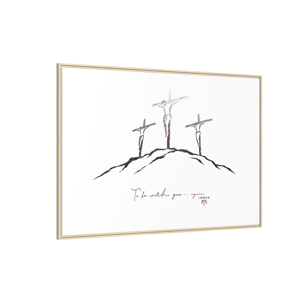 Again (1 Peter 3:18) - Framed Matte Canvas