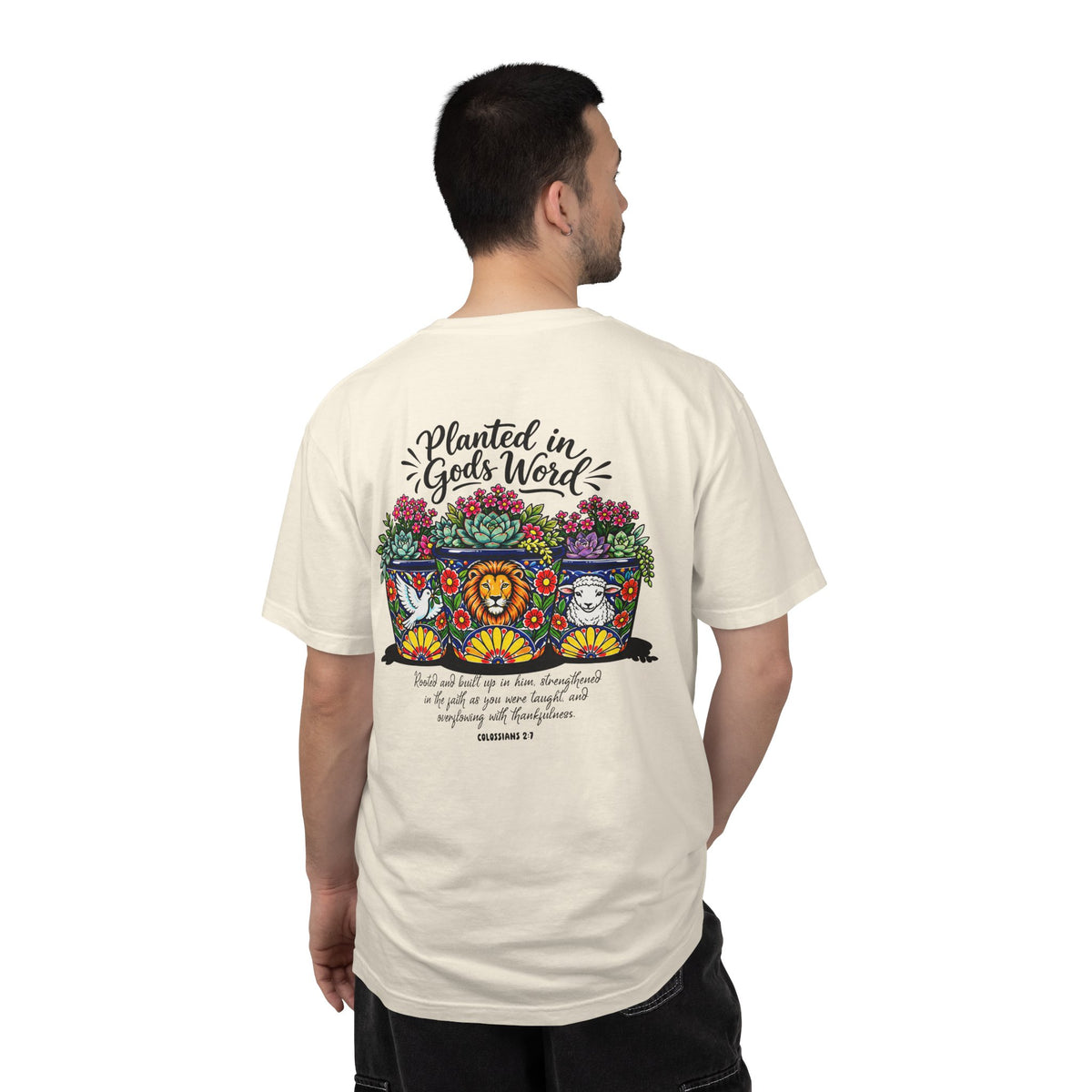 Planted in God's Word T-Shirt — Floral Planter Bible Verse Tee