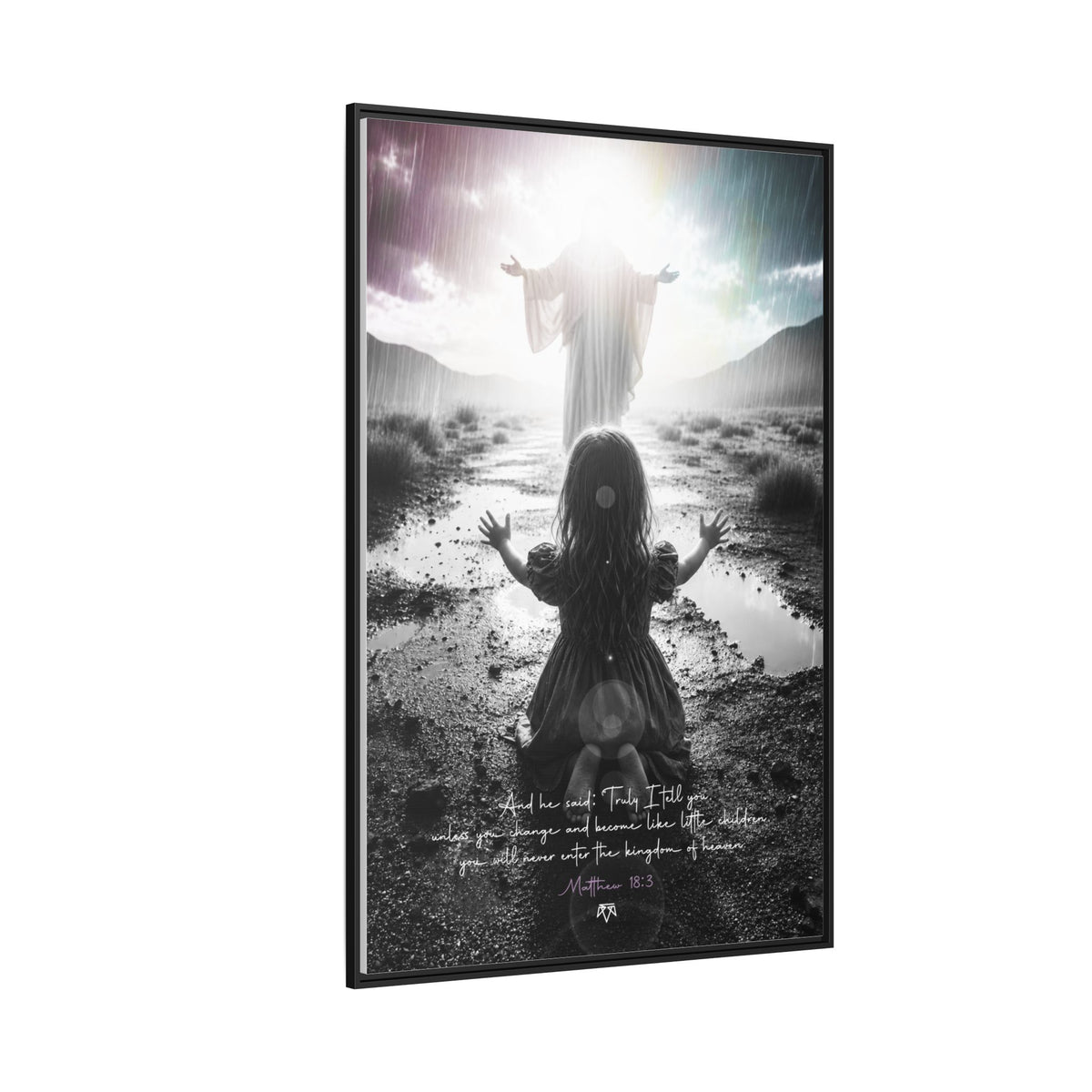 As a child (Matthew 18:3) - Framed Matte Canvas