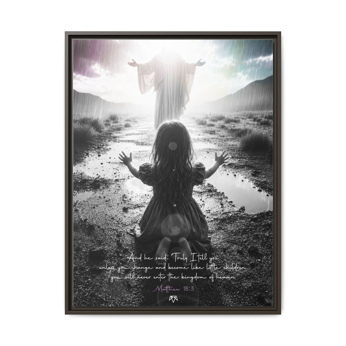 As a child (Matthew 18:3) - Framed Matte Canvas