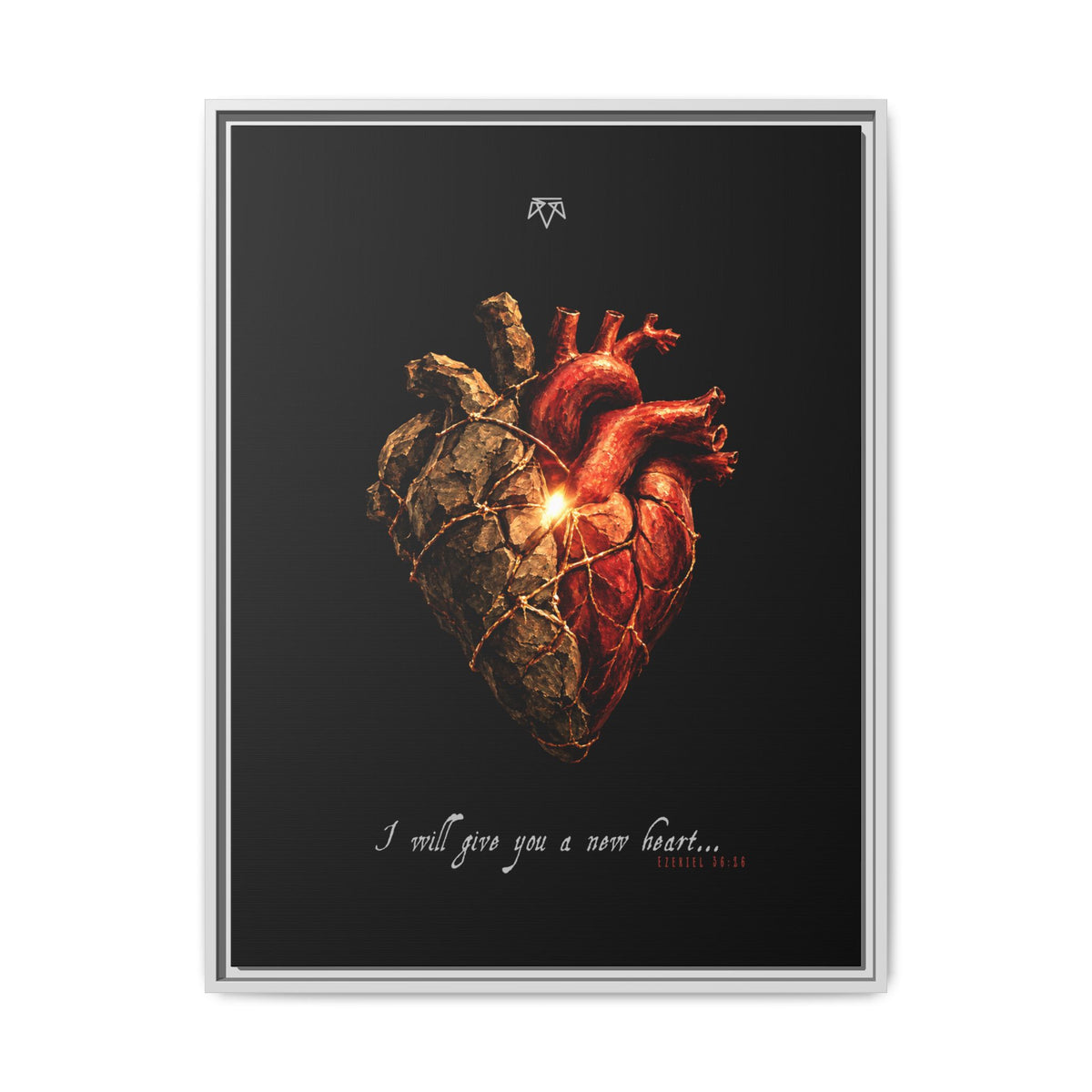 A New Heart (Ezekiel 36:26) - Framed Matte Canvas