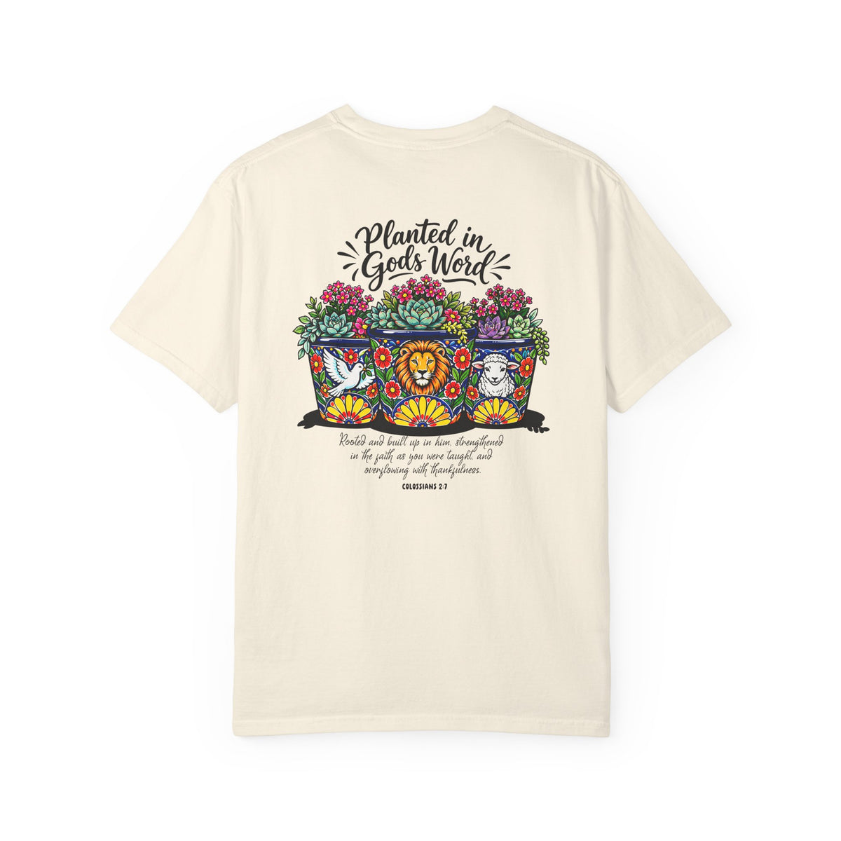 Planted in God's Word T-Shirt — Floral Planter Bible Verse Tee