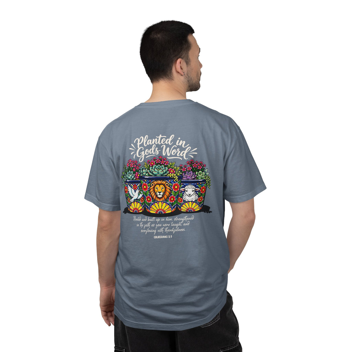 Planted in God's Word T-Shirt — Floral Planter Bible Verse Tee