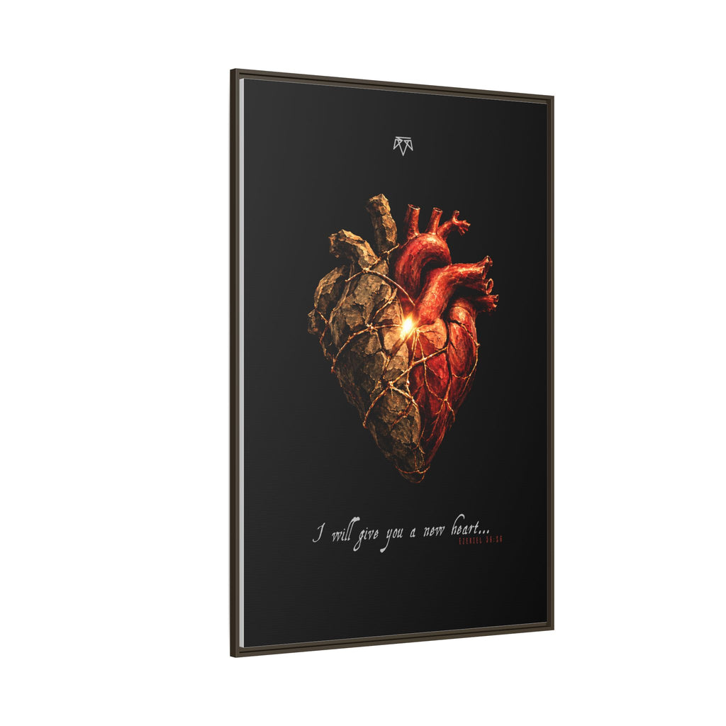 A New Heart (Ezekiel 36:26) - Framed Matte Canvas