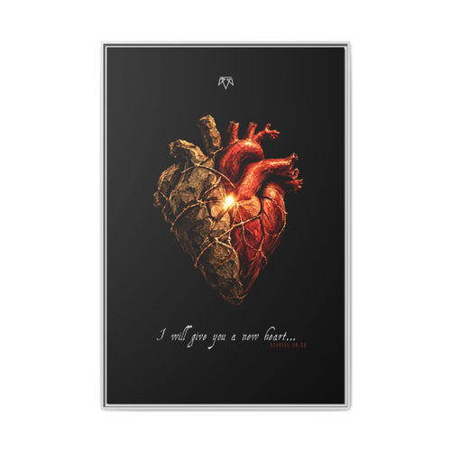 A New Heart (Ezekiel 36:26) - Framed Matte Canvas