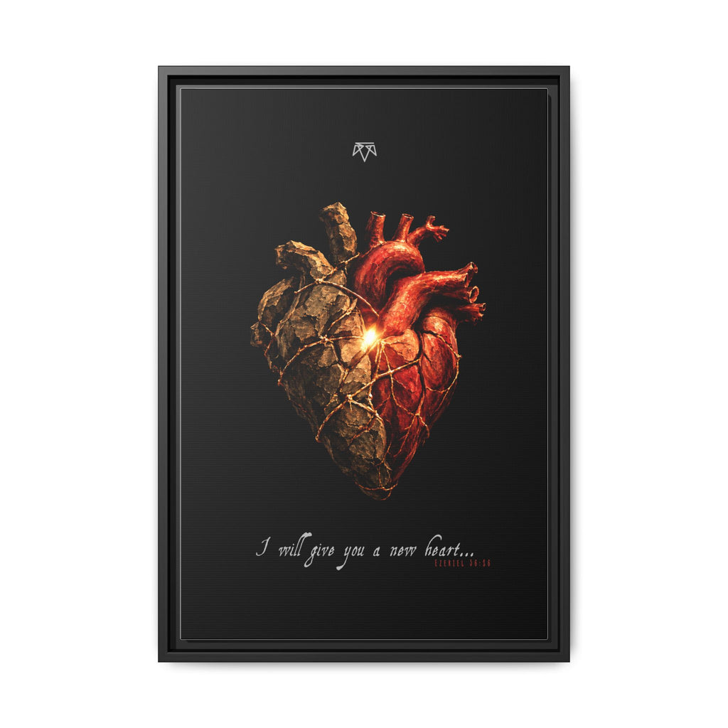 A New Heart (Ezekiel 36:26) - Framed Matte Canvas
